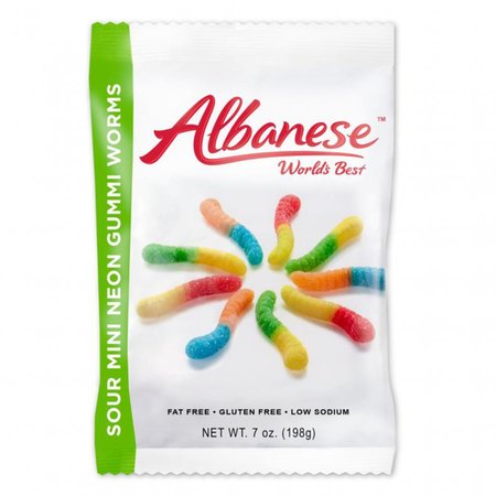 ALBANESE WORLDS BEST Fruit Flavors Sour Gummie Candy 7 oz 53353